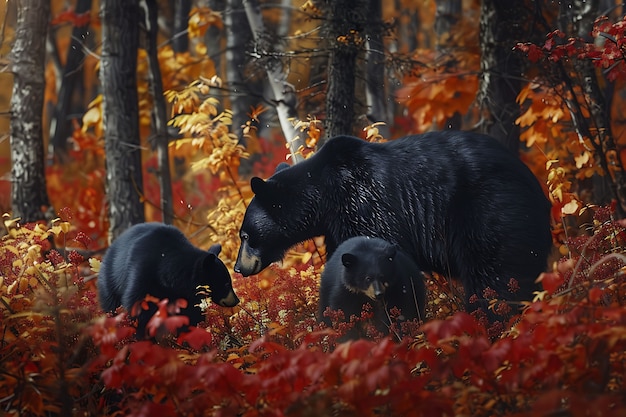 Foto grátis photorealistic view of wild bear in its natural environment