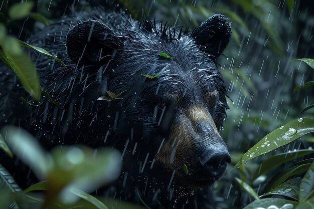 Foto grátis photorealistic view of wild bear in its natural environment