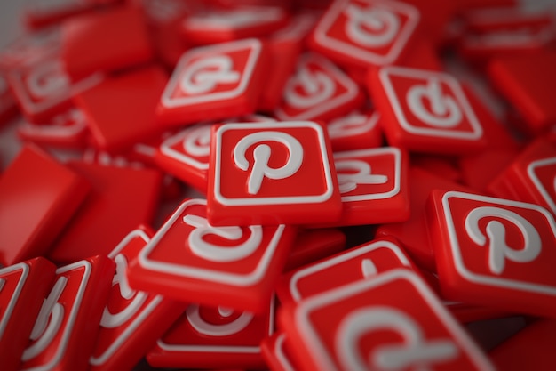 Pile of 3D Pinterest Logos