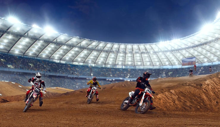 Foto grátis piloto de motocross em ação esporte de motocross
