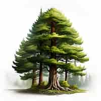 Foto grátis pinheiro em fundo da floresta ilustração vetorial