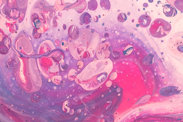 Pintura acrílica das bolhas violetas do inclinação