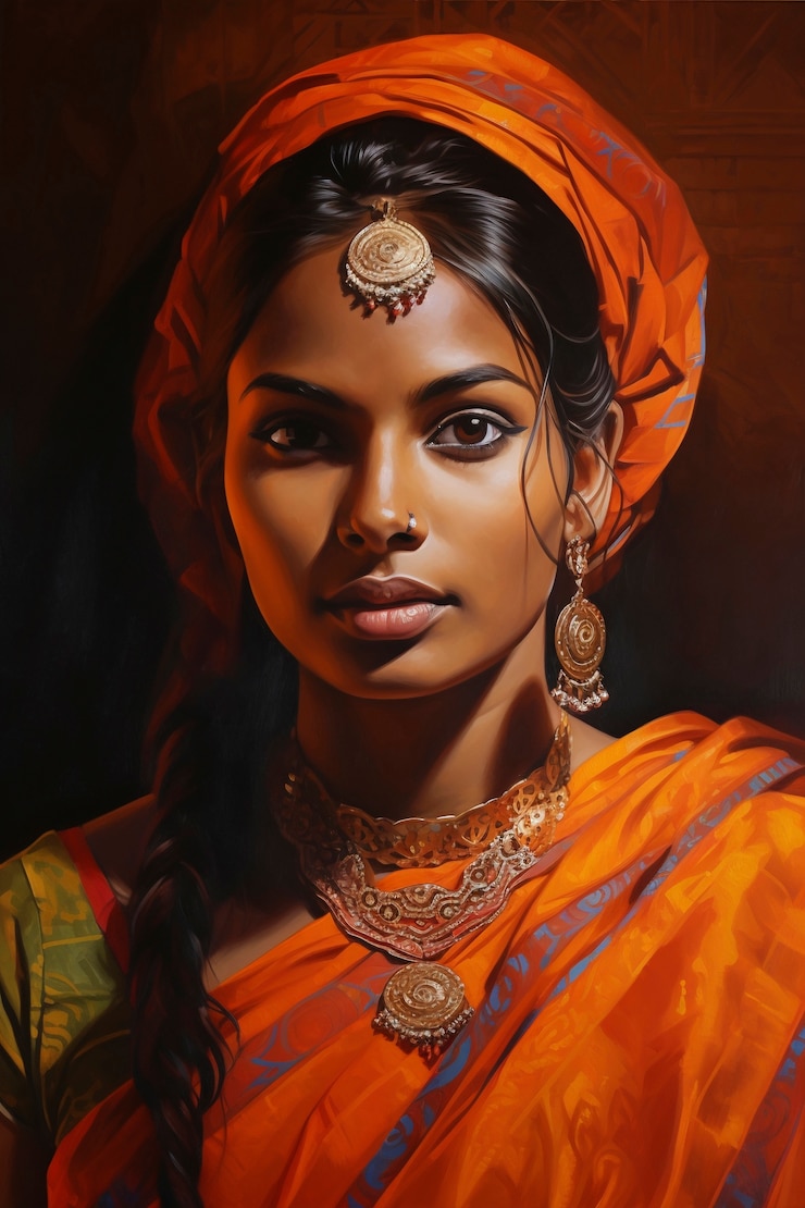 Foto grátis pintura de retrato de mulher