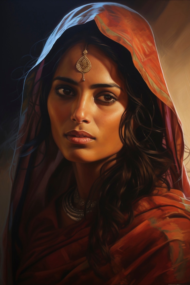 Foto grátis pintura de retrato de mulher