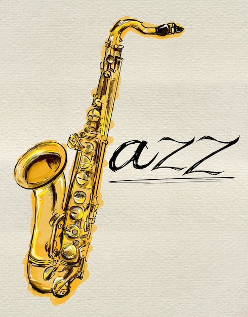 Foto grátis pintura de saxofone jazz