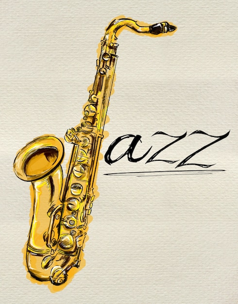 Pintura de saxofone jazz