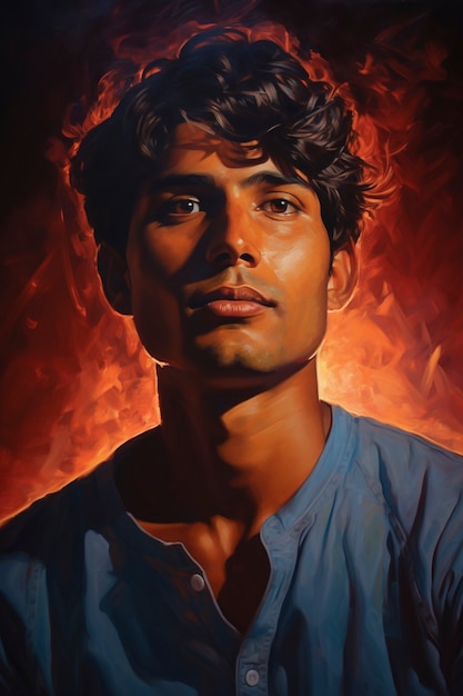 Pintura de um retrato de homem