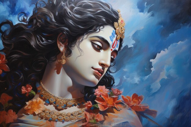 Pintura representando Krishna