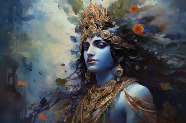 Pintura representando Krishna