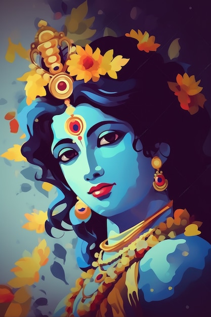 Foto grátis pintura representando krishna