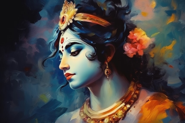 Foto grátis pintura representando krishna