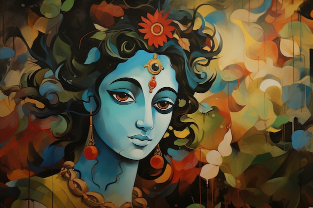 Foto grátis pintura representando krishna