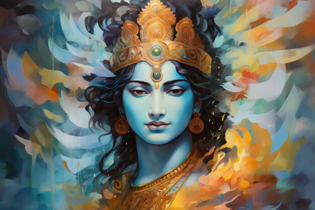 Pintura representando Krishna