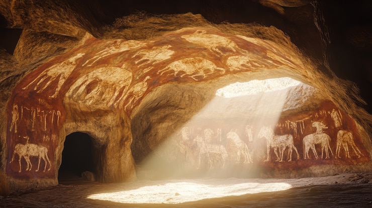 Foto grátis pinturas arqueológicas em cavernas