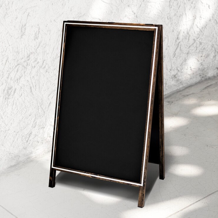 Foto grátis placa de quadro-negro com espaço de cópia para restaurante