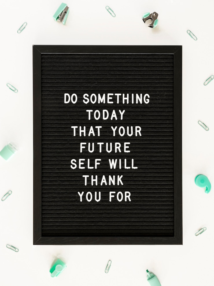 Foto grátis placa de texto motivacional preta lay plana