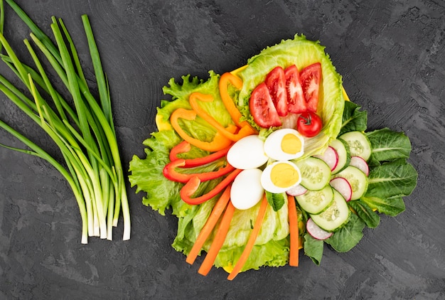 Planalto de alimentos frescos saudáveis