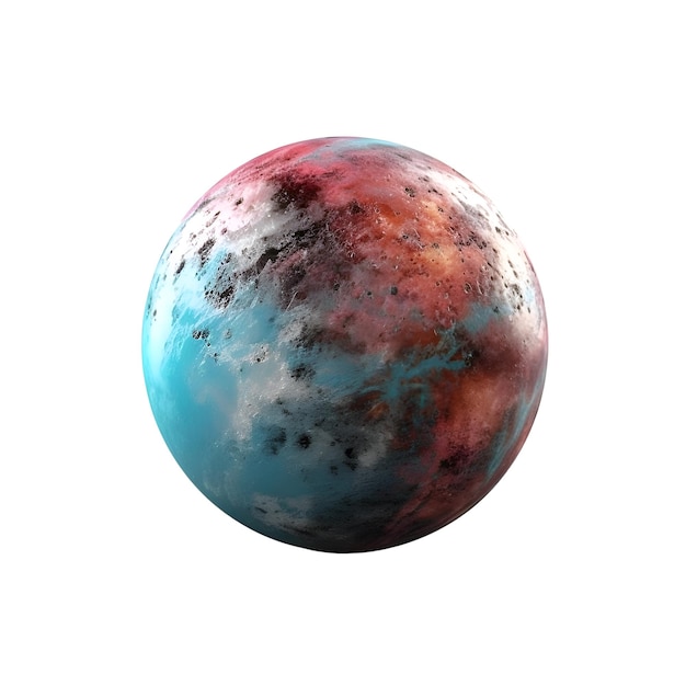 planeta isolado em um fundo branco imagem render 3D com caminho de corte