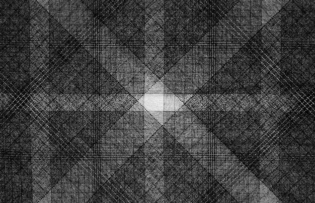 Plano de fundo padrão de grade sem costura de tecido de linho preto e branco com textura grunge