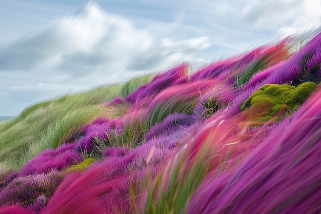 Plantas de cores vivas no ambiente natural