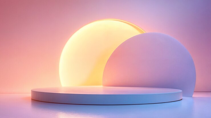 Foto grátis plataforma para exibir produtos com estética e cores de sonho