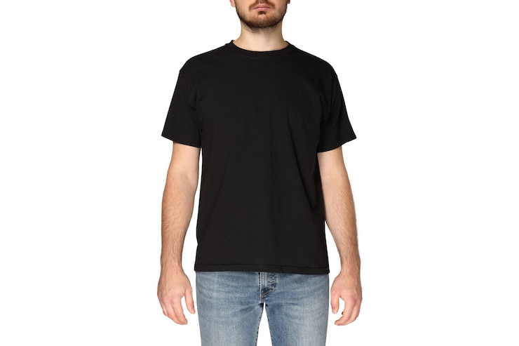 Foto grátis png um cara de camiseta preta isolado em fundo branco