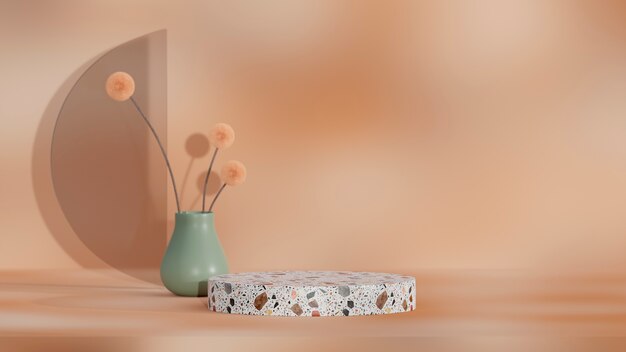 Pódio 3D com paleta de cores suaves