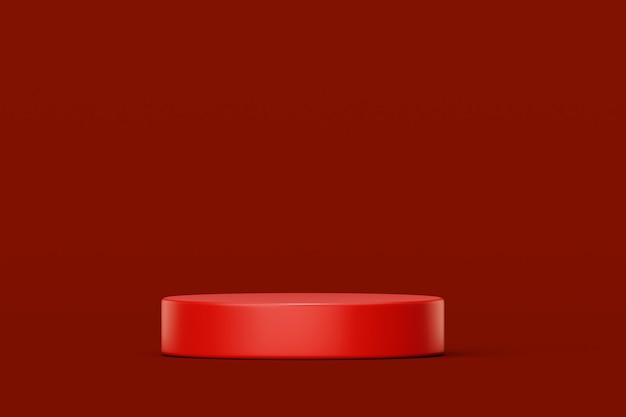 Foto grátis pódio de cilindro vermelho para plataforma de banner de venda de produtos de fundo 3d