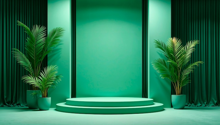 Foto grátis pódio minimalista verde
