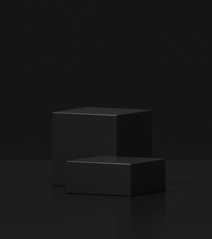 Foto grátis pódio quadrado preto para colocação de produtos de fundo 3d