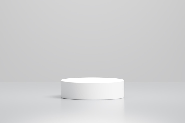 Foto grátis pódio redondo de luxo branco para colocação de produtos de fundo 3d