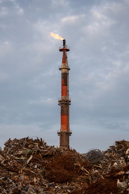 Poluição ambiental e exterior da indústria