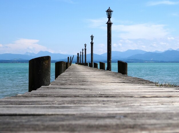 Ponte de pouso no lago Chiemsee, Bavária, Alemanha