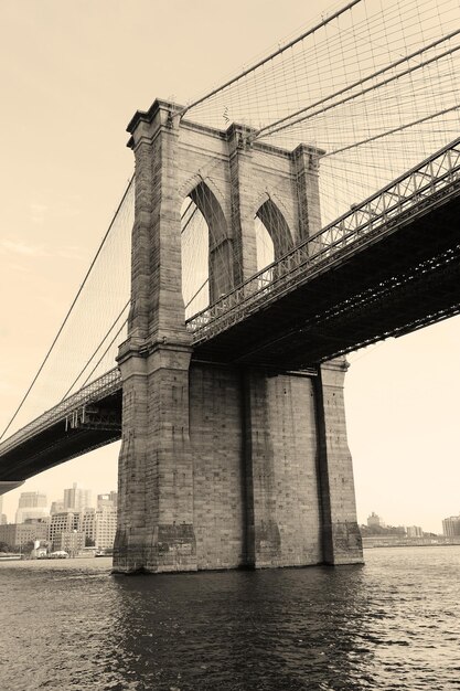 Ponte do Brooklyn preto e branco