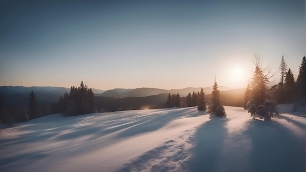 Foto grátis pôr do sol majestoso na paisagem de montanhas de inverno cena invernal dramática cárpatos ucrânia europa mundo de beleza