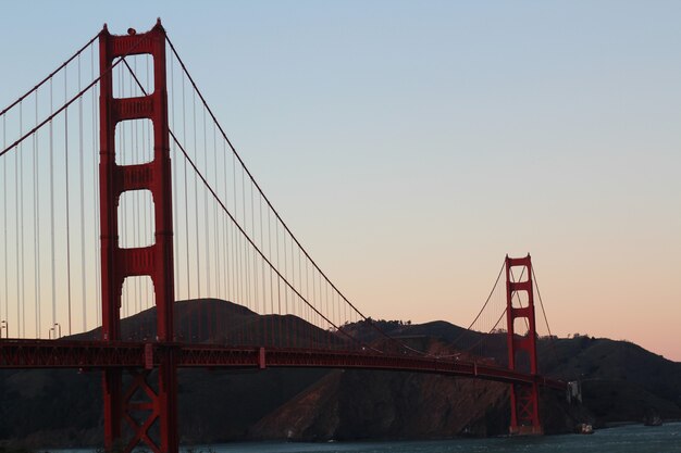 Pôr do sol sobre a ponte Golden Gate
