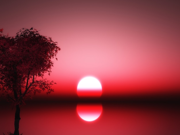 Foto grátis por do sol vermelho