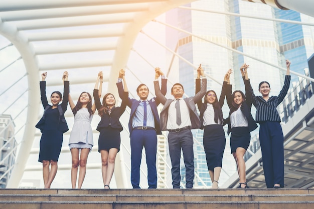 Portrait of Business people worker Team Outside.