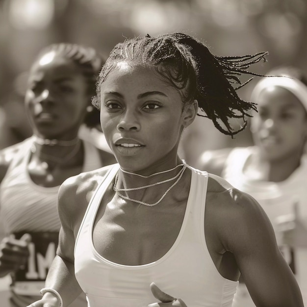 Foto grátis portrait of female athlete competing in the olympic games