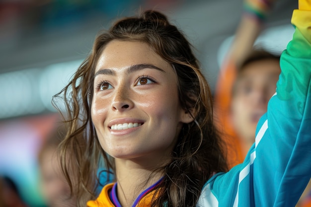 Foto grátis portrait of woman competing in the olympic games championship