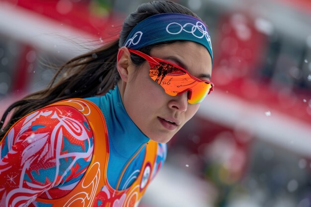 Foto grátis portrait of woman competing in the olympic games championship