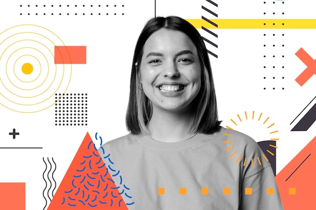 Posição de trabalho ao lado do retrato do empregado