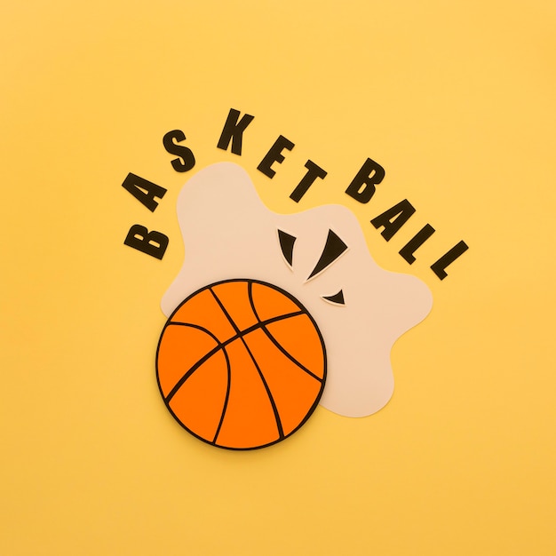 Foto grátis posição plana do basquete