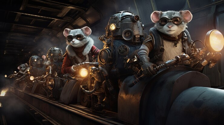 Foto grátis possums de estilo futurista com óculos de proteção