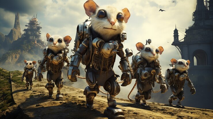 Foto grátis possums de estilo futurista vestindo roupas