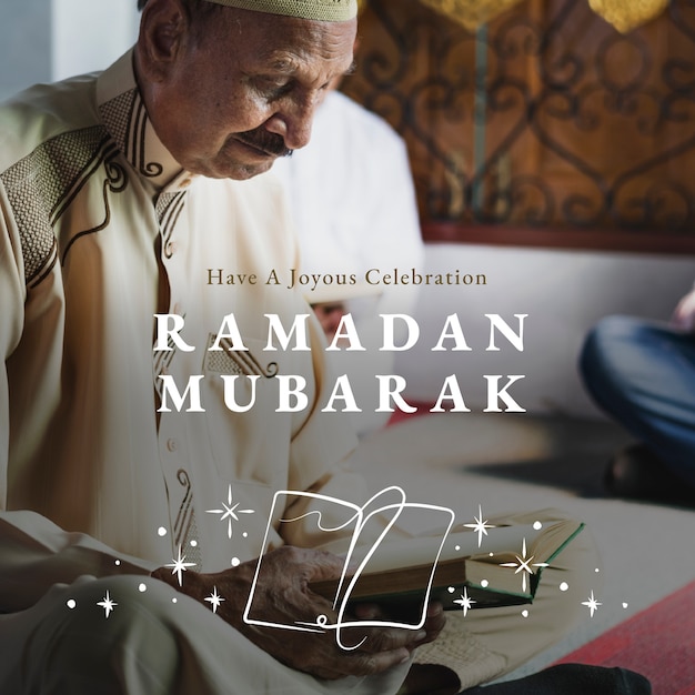 Postagem de mídia social Ramadan Mubarak com saudação