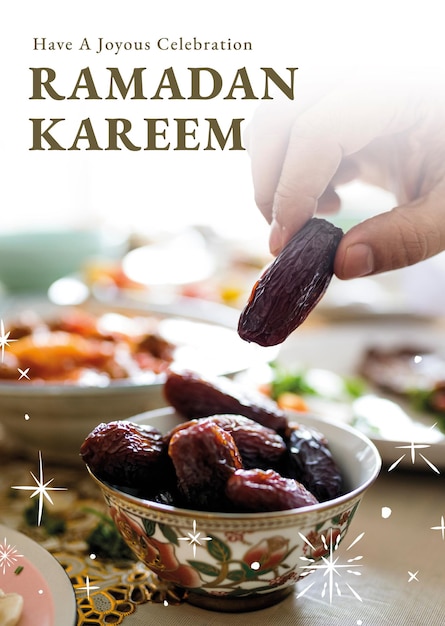 Foto grátis pôster ramadan kareem com saudação