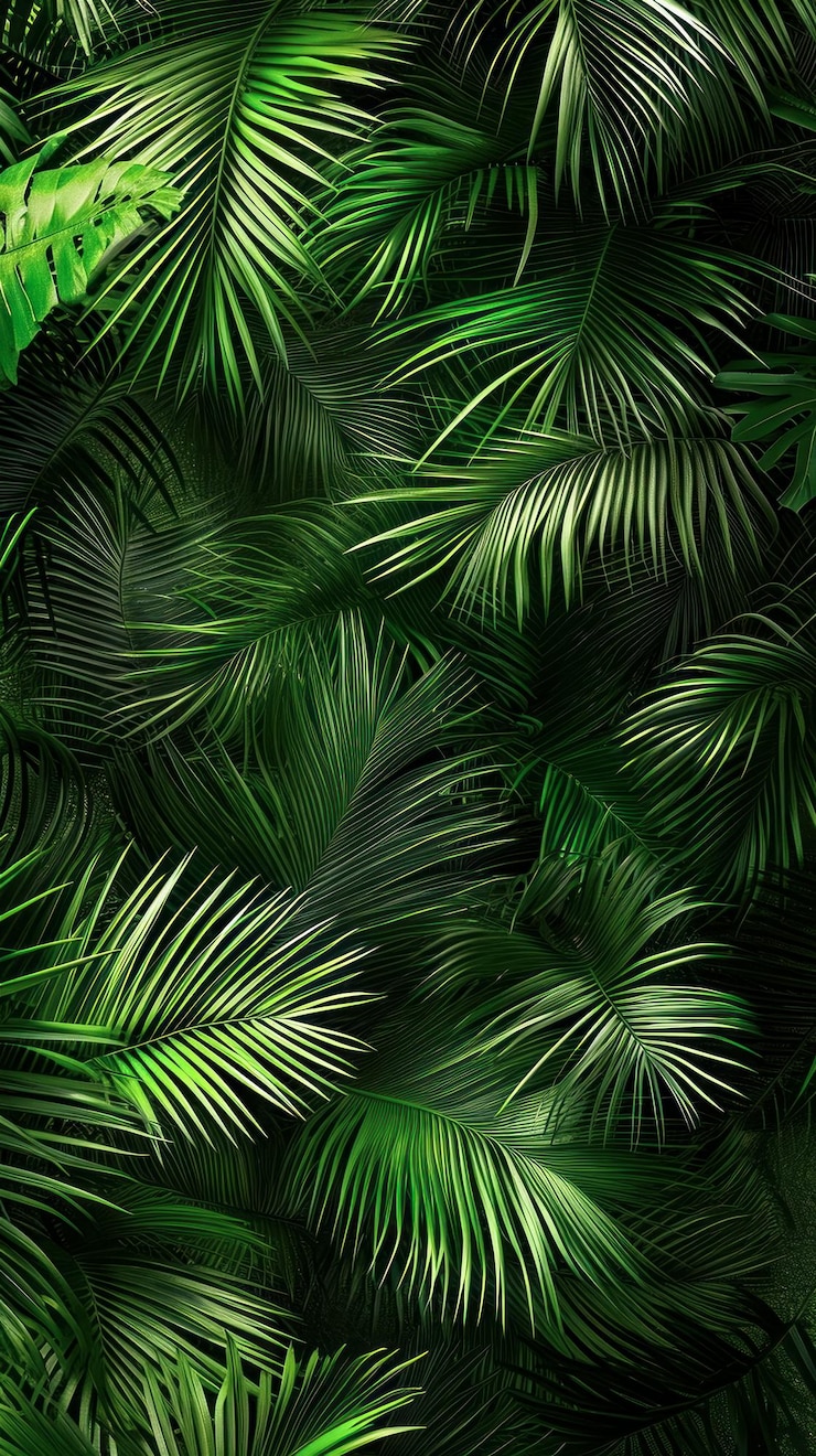 Foto grátis poster vertical de muitas folhas de palmeira entrelaçadas ideia de papel de parede
