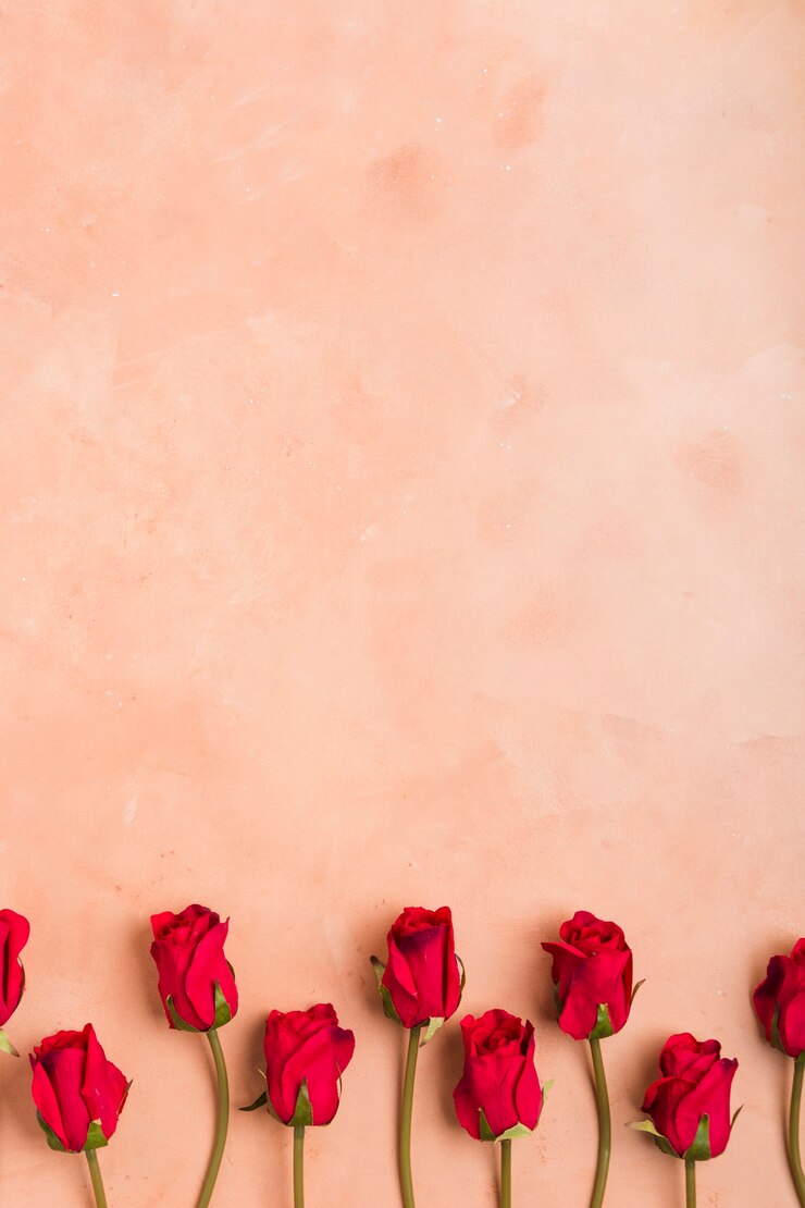 Foto grátis postura plana de rosas primaveris com espaço de cópia