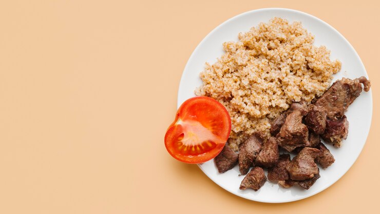 Foto grátis postura plana do conceito de comida com espaço de cópia